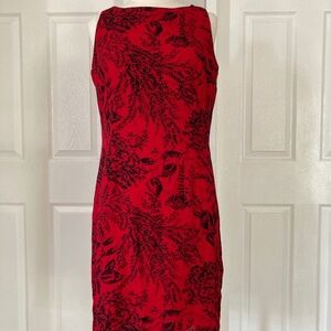 JM Estudio Red Floral Midi,Dress Size 10
